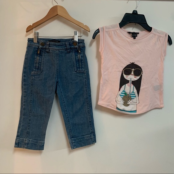 Little Marc Jacobs Crop Jean and Logo tee - Picture 2 of 12